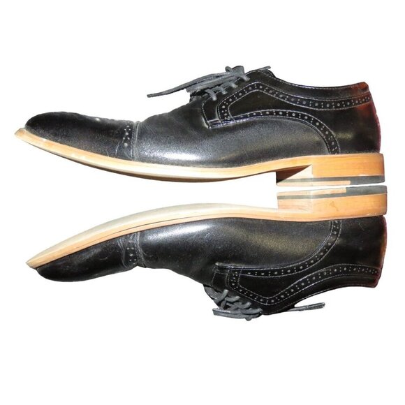 Stacey Adams Black Dickinson Leather Oxford Dress Shoes size 10.5 gorgeous! - Picture 3 of 7